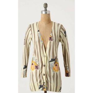 Anthropologie Sparrow Floral Rendering Striped